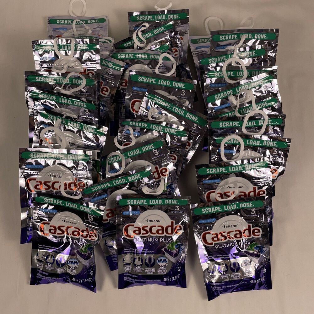 Cascade Platinum Plus Dishwasher Pods Fresh Scent Bulk Lot 90 Count (30x 3-Pk)